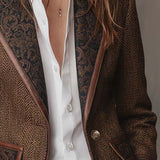 Women's Herringbone Printed Panel Blazer