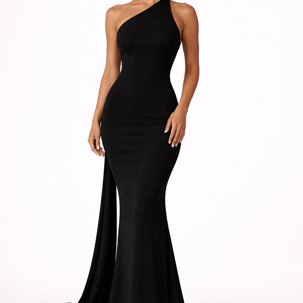 Beth One Shoulder Backless Ruched Wedding Guest and Race Day Maxi Dress