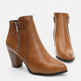 Women's Vintage Zip-Up Heel Boots