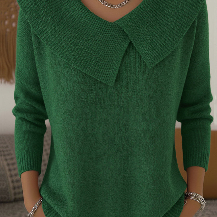 Elegant Collar Knit Sweater