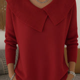 Elegant Collar Knit Sweater