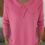 Elegant Collar Knit Sweater