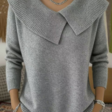 Elegant Collar Knit Sweater