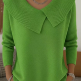 Elegant Collar Knit Sweater