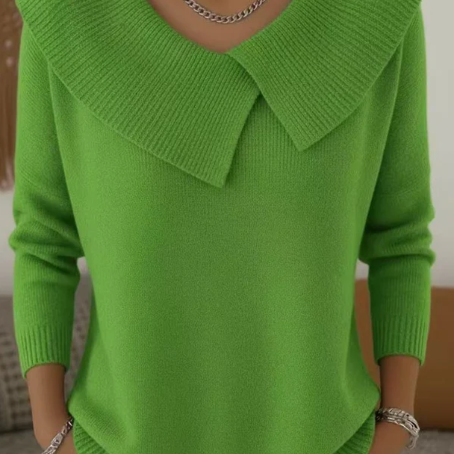 Elegant Collar Knit Sweater