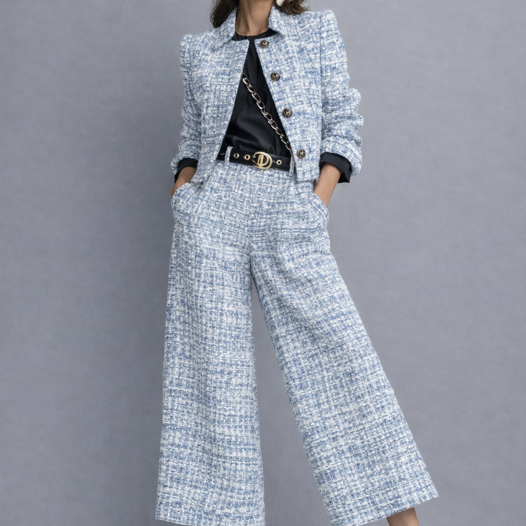 Cropped Jacket Two-Piece Set for Women