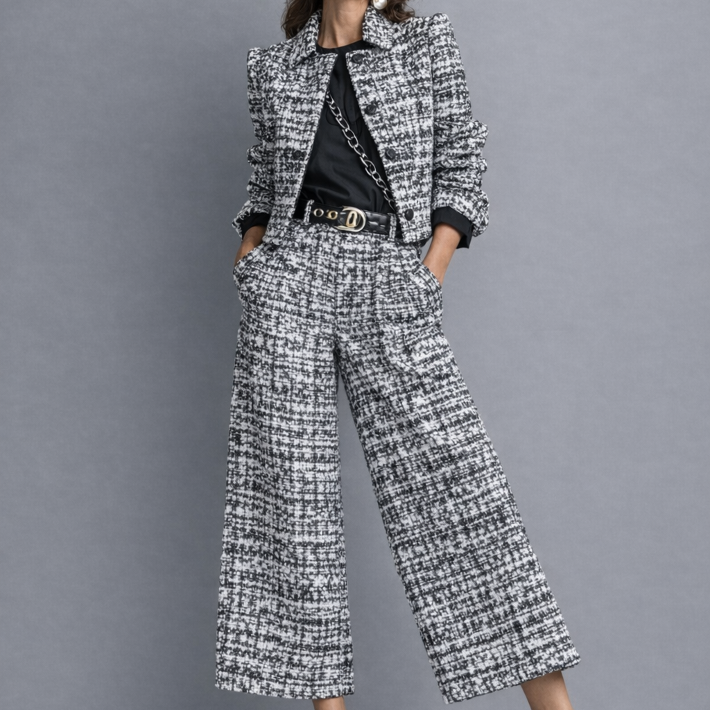Cropped Jacket Two-Piece Set for Women
