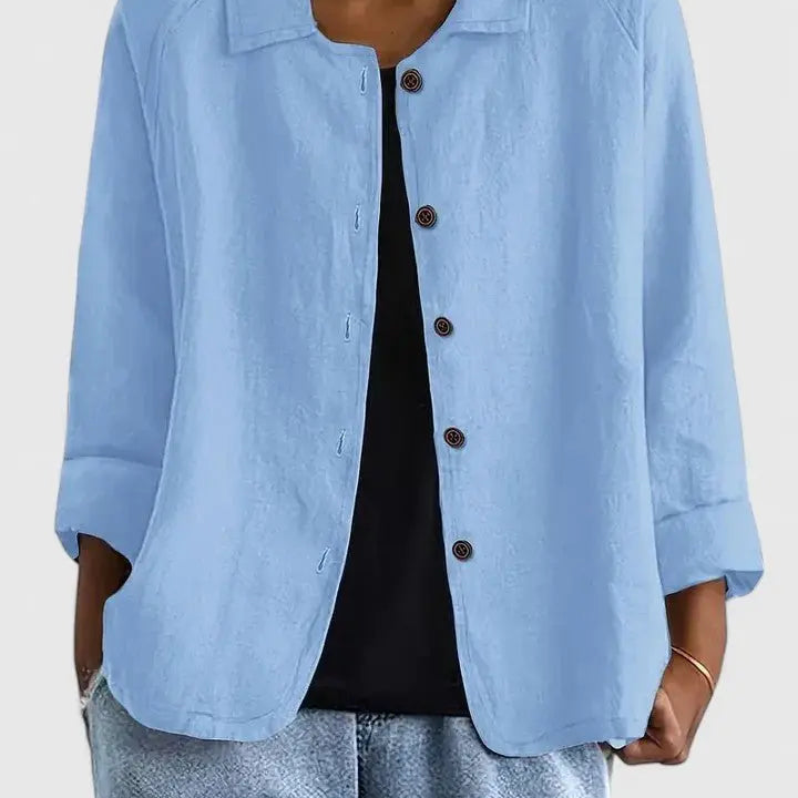 Cotton Light Jacket Button-Front Casual