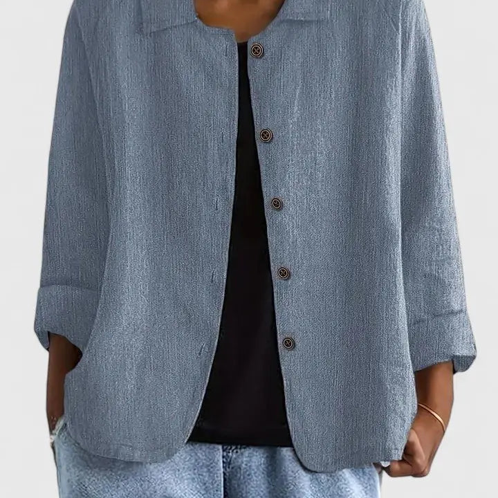 Cotton Light Jacket Button-Front Casual