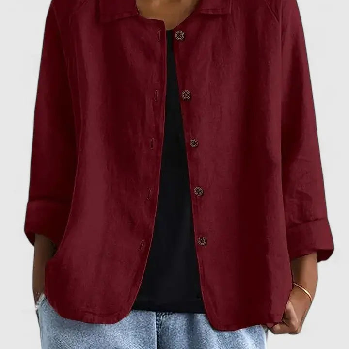 Cotton Light Jacket Button-Front Casual