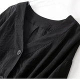Amysaint | Cotton Linen Blouse Batwing Sleeves Button Detail