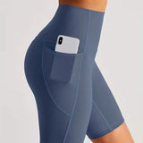 Women's High-Waisted Sport Biker Shorts with Side Pocket