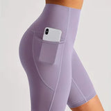 Women's High-Waisted Sport Biker Shorts with Side Pocket