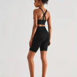 Women's High-Waisted Sport Biker Shorts with Side Pocket