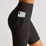 Women's High-Waisted Sport Biker Shorts with Side Pocket