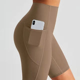 Women's High-Waisted Sport Biker Shorts with Side Pocket