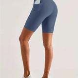 Women's High-Waisted Sport Biker Shorts with Side Pocket