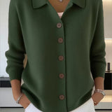 BUTTON-FRONT KNIT CARDIGAN