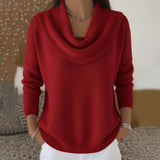Elegant Cowl Neck Knit Sweater