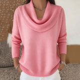 Elegant Cowl Neck Knit Sweater