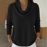Elegant Cowl Neck Knit Sweater