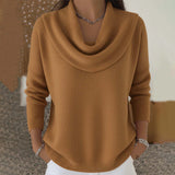 Elegant Cowl Neck Knit Sweater