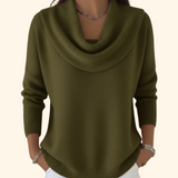 Elegant Cowl Neck Knit Sweater