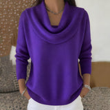 Elegant Cowl Neck Knit Sweater