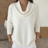 Elegant Cowl Neck Knit Sweater
