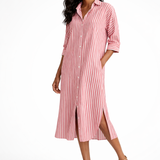 Emily Womens Striped Shirt Dress