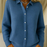 COLLARED KNIT CARDIGAN