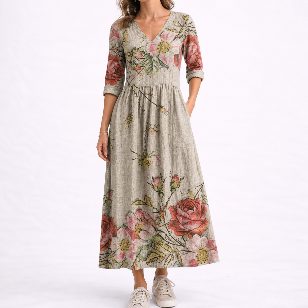 Women's Summer Floral Midi Dress