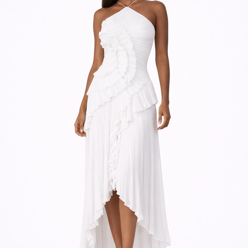 Jayne Womens Ruffle Maxi Dress