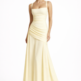 Juliette Square Neck Maxi Wedding Guest Maxi Dress With Ruched Waist