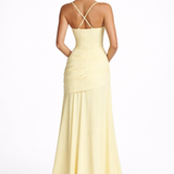 Juliette Square Neck Maxi Wedding Guest Maxi Dress With Ruched Waist