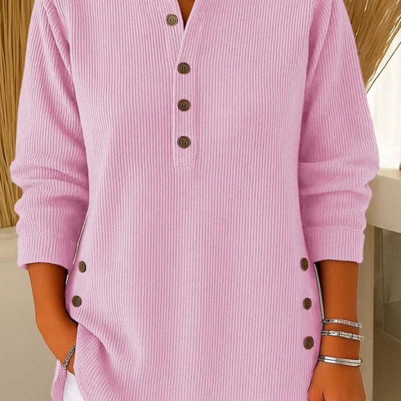 Ribbed Button Detail Tunic
