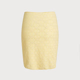 Amysaint Yellow Floral Geometric Cover-Up Skirt
