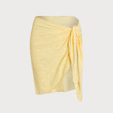 Amysaint Yellow Floral Geometric Cover-Up Skirt