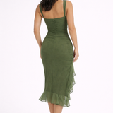 Madeleine Ruched Sleeveless Wedding Guest Midi Dress