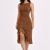 Madeleine Ruched Sleeveless Wedding Guest Midi Dress