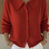 Classic Collared Knit Cardigan