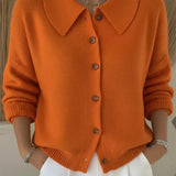 Classic Collared Knit Cardigan