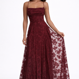 Malin Lace Backless Maxi Dress with Spaghetti Straps