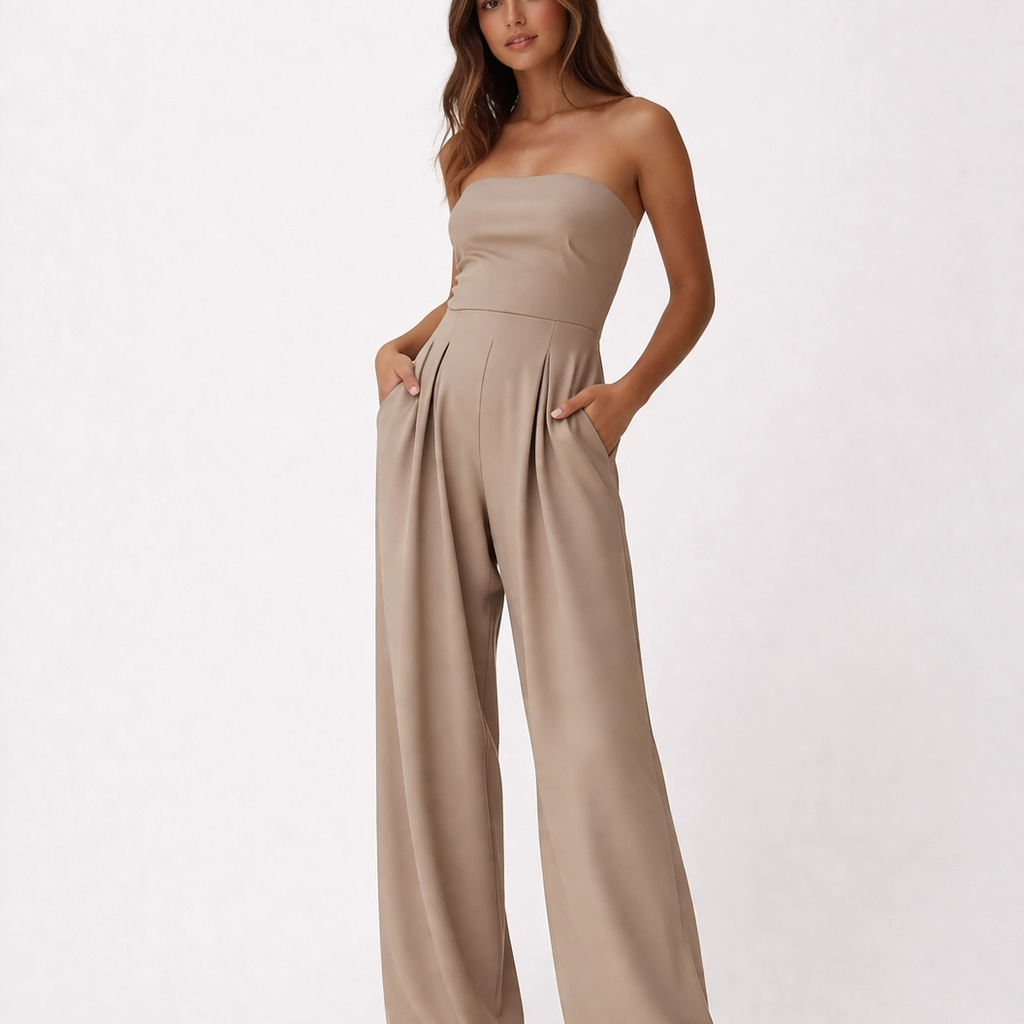 Maya Womens Strapless Jumpsuit