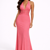 Olivia Womens Halter Neck Backless Wedding Guest Maxi Dress