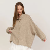 Gold Button Chunky Knit Cardigan
