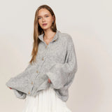 Gold Button Chunky Knit Cardigan