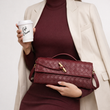 Luxury Woven Clutch Bag – Elegant Evening Shoulder Style