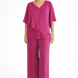 Serena | Women's Sleeve Top and Wide Leg Trousers Two Piece Set
