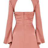 Cut Out Long Sleeve Mini Dress – Fitted Party Dress